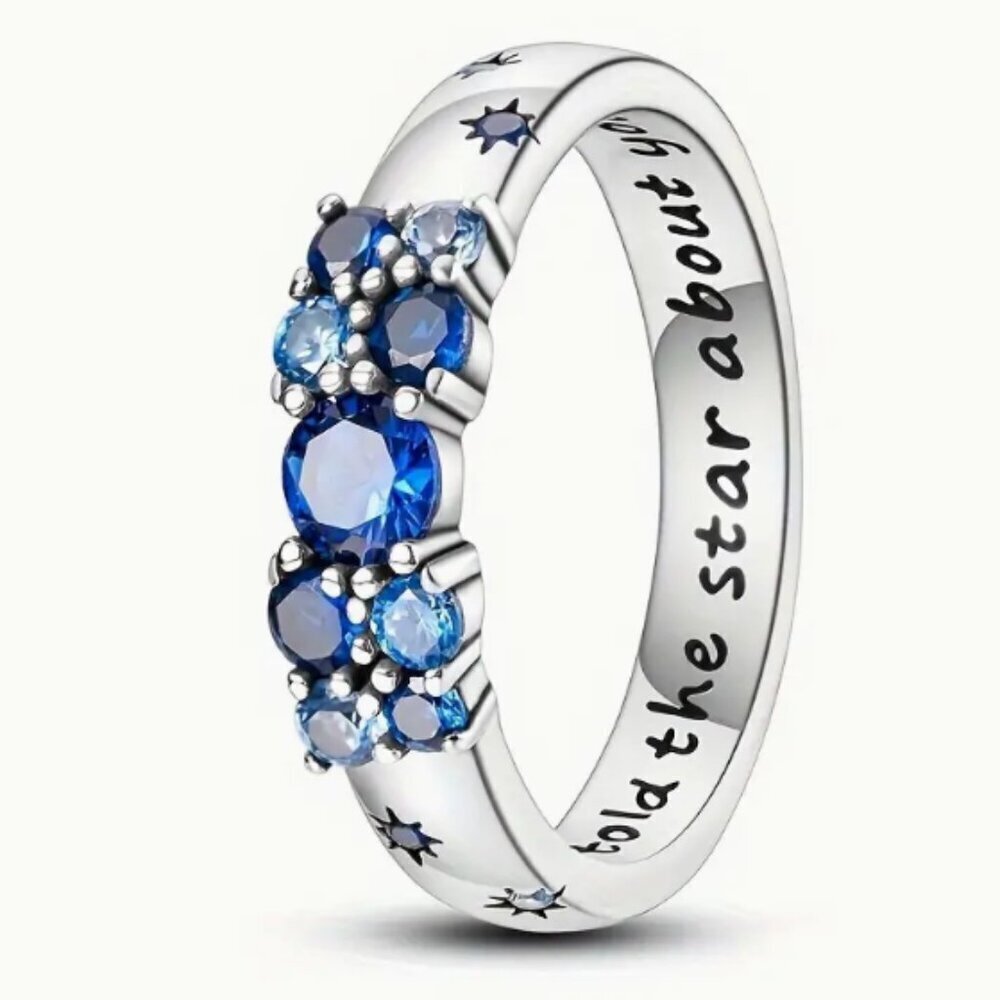 Topaz Sapphire Tanzanite Star Cipher Sz 7 Ring 925 Sterling Silver NWT